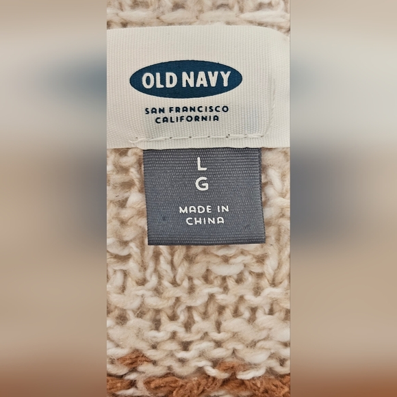 Old Navy Sweaters Fringed Cotton Blend Southwestern Boho Waterfall Cream Size L - Picture 5 of 8
